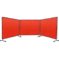 Vevor -hitsausseula kehyksellä, 6' x 8' 3 paneelihitsausverhot, liekinkestävä vinyylihitsaussuoja 12 kääntyvällä pyörällä (6 lukittavaa), liikuteltava ja ammattikäyttöön tarkoitettu, punainen