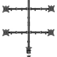 Deltaco – Quad Desk Mount, tilt, swivel, rotate, 13-32", 9 kg, black (ARM-0302-B)