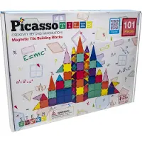 PicassoTiles Picasso Magnetic Tiles 101-osainen magneettinen rakennussarja