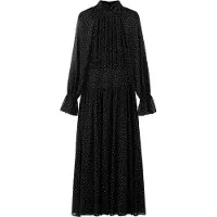 Mango Polka Dot Dress With Puffed Sleeves - Black - L