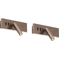 QAZQA 2 kpl modernia seinävalaisinta tumman pronssin värisenä säädettävällä USB-C:llä sis. LED - Modric