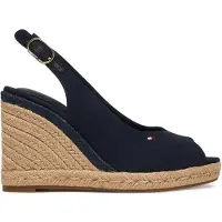 Tommy Hilfiger Flag High Wedge Espad Slingback - Navy - 39