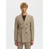 Selected Slhslim-Liam Pinstriped Db Blz Flex Noos - Beige - 52