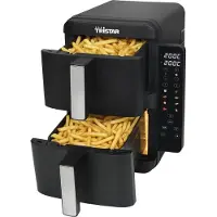 Tristar FR-9074, Kuumakiertoilmakypsennin, 9 L, 60 °C, 200 °C, Kaksois, Musta, Harmaa