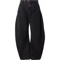 Weekday Loose Barrel Leg Workwear Trousers - Black - 48