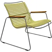 Houe , Click Roomy lounge chair Lemon zest. Frame: Grey. Armrest: Bamboou