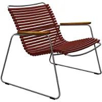 Houe , Click Roomy lounge chair Paprika. Frame: Grey. Armrest: Bamboo