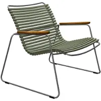 Houe Click Roomy lounge chair Olive green. Frame: Grey. Armrest: Bamboo