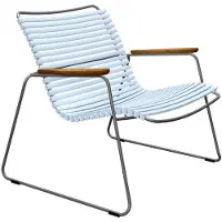 Houe , Click Roomy lounge chair Dusty Light blue. Frame: Grey. Armrest: Bam