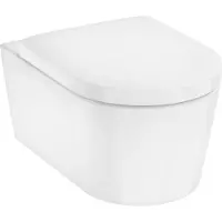 Hansgrohe EluPura S wall-hung toilet 540 w/flush rim with SC/QR seat with lid, white