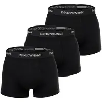 Emporio Armani for man. EM000259_AF14132 Set of 3 Essential black cotton elastic knit Boxers (S), Homewear