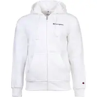 Champion Full Zip Hoodie Sweatshirt - White - L