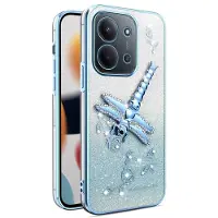 SKALO Xiaomi Redmi 15C (173mm) KADEM Dragonfly Glitter Suojakuori - Sininen
