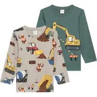 Lindex 2-Pack Long-Sleeved Tops - Grey - 110