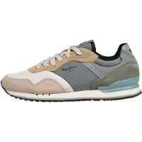 Pepe Jeans for man. PMS400031 London Mind Sneakers green, beige (46), Flat, Laces, Casual