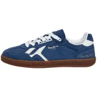 Pepe Jeans for man. PMS000031 Ball Retro Leather Sneakers navy (44), Flat, Laces, Casual