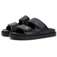 Tommy Hilfiger Double Strap Leather Sandal - Black - 37