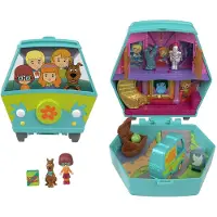 Polly Pocket Micro Dolls And Playset, Scooby Doo Partnership Compact With Scooby And Velma, Toy Car - Blue - ONE SIZE