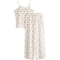 Lindex Pyjama Set Singlet Trousers Mi - Cream - 170