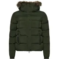 Superdry for woman. W5011178A Short hooded mid-weight jacket green (L), Casual, Nylon
