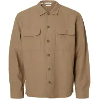 Selected Slm-Leroy Linen Blend Overshirt Ls Noos - Beige - L