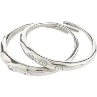 Pilgrim Fire Ring 2-In-1 Set, Silver-Plated - Silver - ONE SIZE
