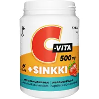 Vitabalans C-vita+sinkki Mansikanmakuinen imeskelytabletti 120 tabl ravintolisä