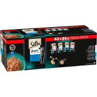 Sheba Sauce Collection Fish Flavors, Kissan märkäruoka, Adult, Nesteytyksen tuki, 40 x 85 g