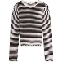 Tommy Hilfiger Tjw Slim Sh Lettuce Edge Rib Ls - Black - L