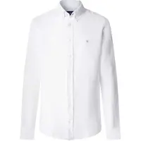 Hackett London for man. HM3010635 Linen fit tailored shirt white (XL), Casual, Long sleeve