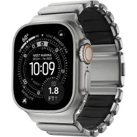 Nomad Watch 44/45/46/49mm Stratos Band Natural Titanium - Black FKM