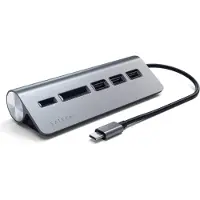 Satechi USB-C Aluminum USB Hub & Card Reader, hopea