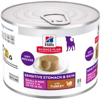 Hill's Pet Nutrition 24x200g Sensitive Stomach & Skin Small & Mini Mousse kalkkuna