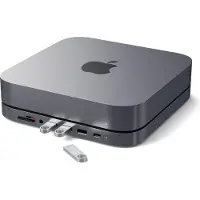 Satechi Aluminum Stand Hub for Mac Mini -telakka, hopea