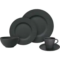 Villeroy & Boch Manufacture Rock -astiasarja, 20-osainen, musta