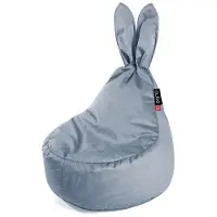 QUBO Säkkituoli Baby Rabbit Slate Velvet Fit, harmaa