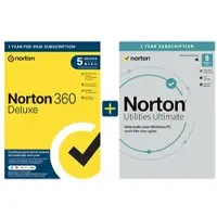 Norton 360 Deluxe + Utilities Ultimate 2026 – 5 laitetta, 1 vuoden suojaus