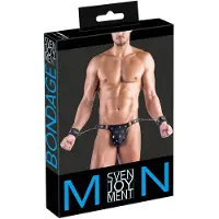 Sven Joyment Miesten stringit pehmeillä rannekkeilla Bondage, S, mustat, S