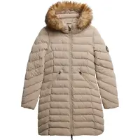 Superdry for woman. W5011999A Fuji Faux beige coat (XL), Casual, Recycled Polister, Sustainable