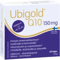 Kärkkäinen Ubigold Q10 150 mg ubikinoni-vitamiinikapseli 60 kaps ravintolisä