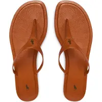 Ralph Lauren Polo Play Calfskin Thong Sandal - Brown - 36