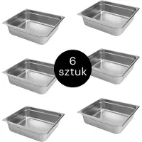 Mega Gastronomiset astiat Gn 2/3, 6 kpl, ruostumaton teräs, 100mm