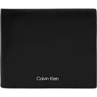 Calvin Klein Kukkaro 'Smooth Metal Logo Bifold' musta