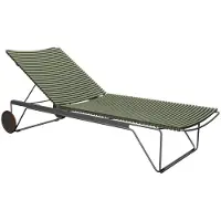 Houe Click Adjustable chaise longue Olive green. Frame: Grey
