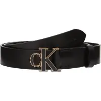 Calvin Klein Vyö 'CK Monogram Buckle' kulta / musta