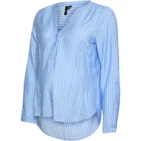 Vero moda Maternity Vmmkaja Ls V-Neck Fold-Up Top Wvn - Blue - M