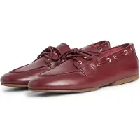 Tommy Hilfiger Th Sleek Leather Boat Shoe - Burgundy - 38