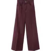 Mango High-Waisted Wideleg Jeans - Burgundy - 34