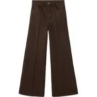 Mango High-Waisted Wideleg Jeans - Brown - 34