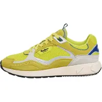 Pepe Jeans for man. PMS600018 Marlon Sporty Leather Sneakers yellow (46), Flat, Laces, Casual